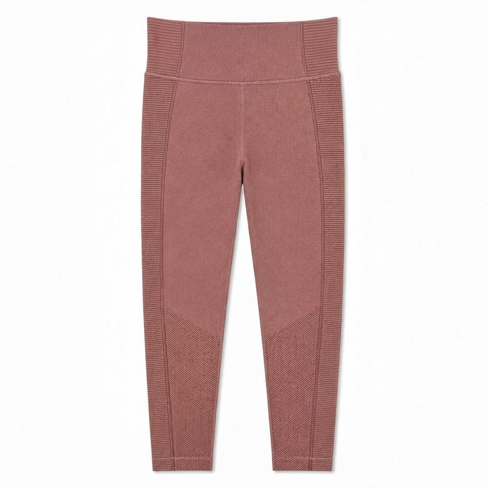 OFFLINE by Aerie High Waist Seamless Ribbed Leggings S Terracotta Rose Workout
